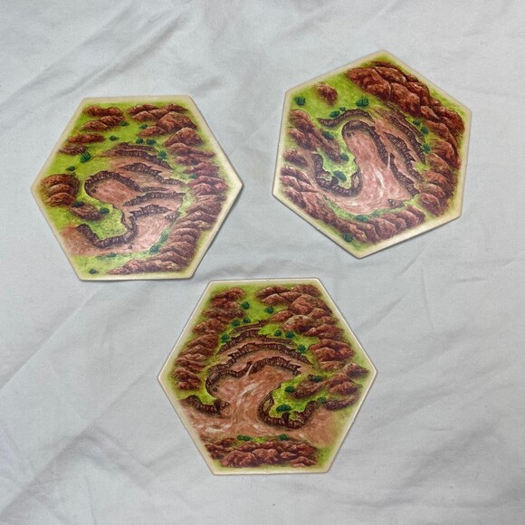 Settlers of Catan #3061 Replacement 3 Hex Terrain Tiles Pieces. Brick - Picture 4 of 4